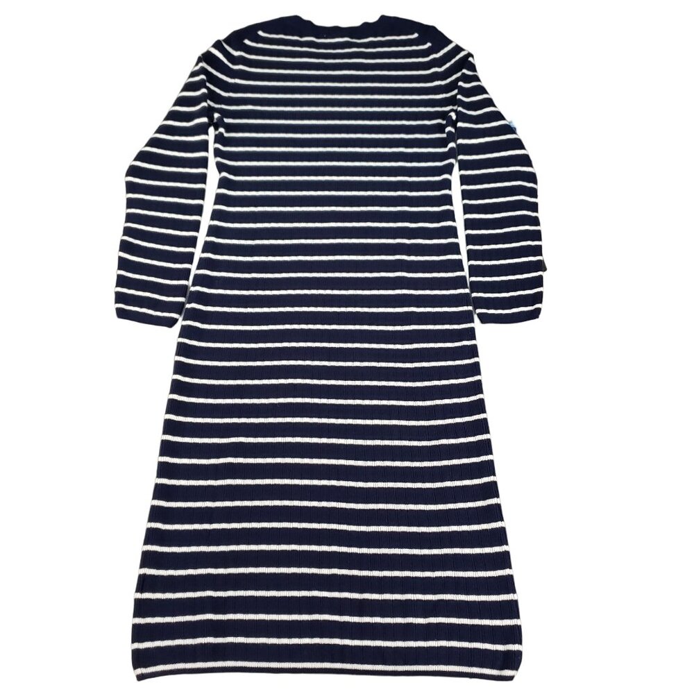 NWT GAP Women's Navy White Striped Ribbed Knit Sweater Dress XL Long Sleeve - Picture 4 of 10